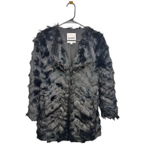 BB Dakota It’s All Happening Black Faux Fur Boho Whimsigoth Coat, size Small